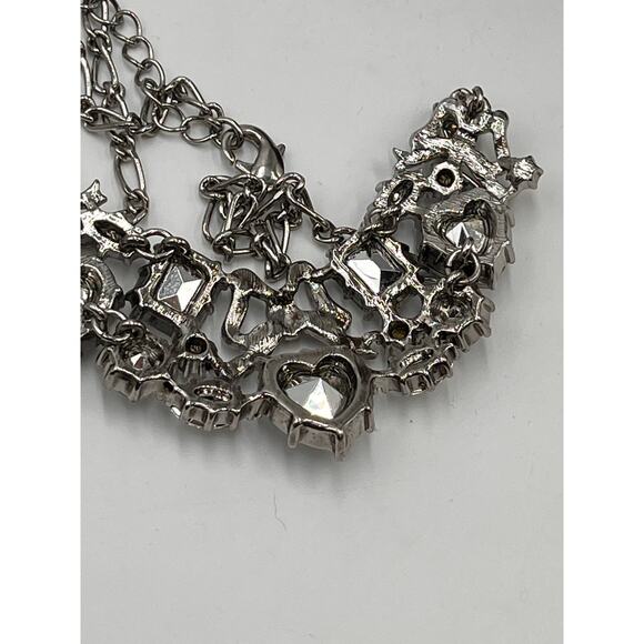Betsey Johnson Vintage Bling Rhinestone Bow Collar Statement‎ Necklace - Picture 6 of 9